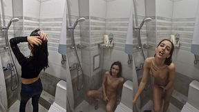 cum piss shower