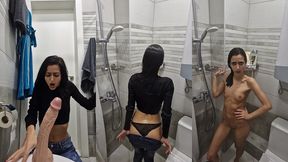 cum piss shower