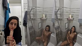 cum piss shower