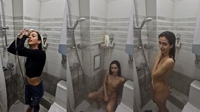 cum piss shower