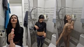 cum piss shower