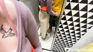 Girlfriend's Surprise Blow Job in the Changing Booth