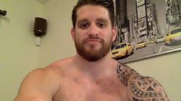 Tattoed American Model Jerks His Dick