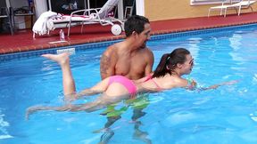 Crazy Hot XXX Fun with Step-dad Teaching Naughty Swimming Lessons!