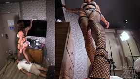 Parker Skyes Trampling Slave on the Floor with Heels and Stockings - POV and Above View 4K