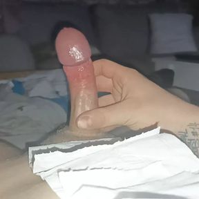 Boy masturbation in the evening alone home