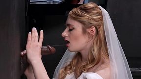 Slutty skinny Bride sucks BBC through gloryhole