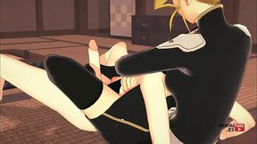 Futanari Kikoru's wild footjob and fuck in Kaiju N8 anime