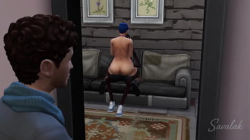 cuck invited a bull for his blue hair wife