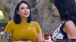 Sexy lesbians enjoyed passion massage