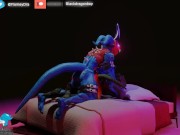 Flamedramon and Hybrid 2 Rock