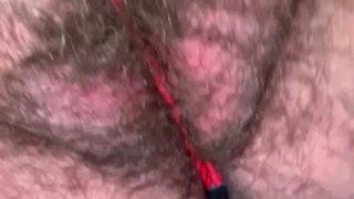 BBW’s Fat Hairy Cunt DROOLS While Bound by Bungie Cord [wet pink cuntmeat]