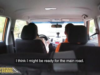 Fake Driving School Black Asia Rae Gets Stuck and Drilled