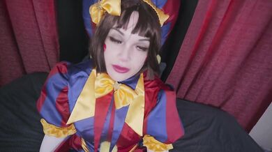 Pomni Brunette Clown Reset Sloppy Blowjob Rough Standing Doggy Cum On Pussy