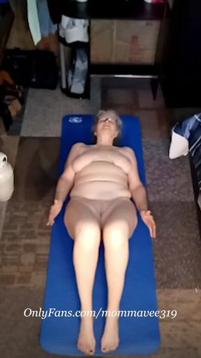 Hot Mature Does Naked Yoga Then Cum!