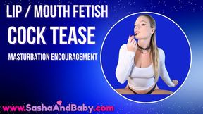 Lip and Mouth Fetish Cock Tease Masturbation Encouragement