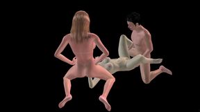 Animated Shemale Porn - Man Fucking Girl Missionary While She Licks Shemale Dick