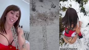 littleangel84 - enculee par un inconnu dans la neige en costume de mere noel