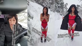 littleangel84 - enculee par un inconnu dans la neige en costume de mere noel