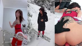 littleangel84 - enculee par un inconnu dans la neige en costume de mere noel