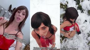 littleangel84 - enculee par un inconnu dans la neige en costume de mere noel