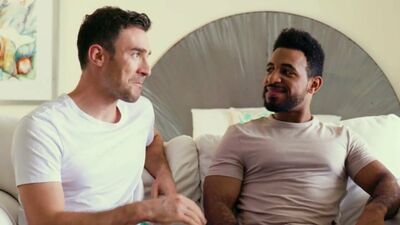 Cute bloke gets his hairy ass destroyed with mate's hard wood