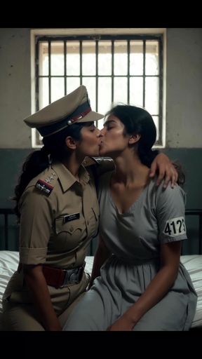 Indian police officers in a cell