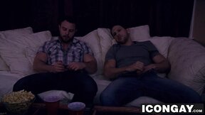 Roman Todd rides Nick Sterling huge cock after movie night