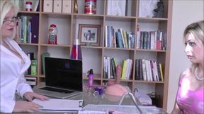 Secretary Lacey Starr loves to pleasure her customers with lesbian activities