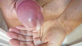 Cum close up in my hand after masturbation