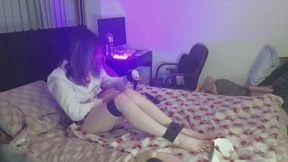 Trans College Student Gets Into A Predicament Experimenting With Self Bondage