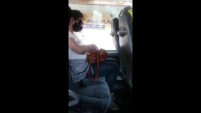 (Public Bus) Horny brunette stranger shows me her tits and gives me blowjob