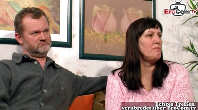 German mature wife joins husband and another woman in casting session turned group sex