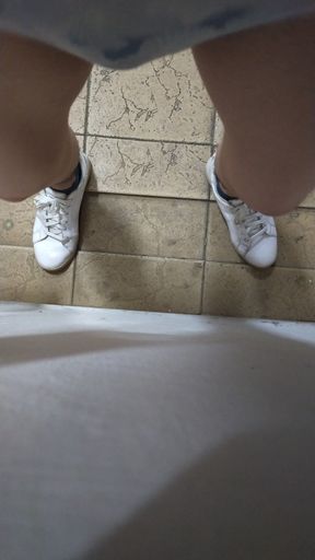 Bouncing my dick and balls in some random panty at the corridor.