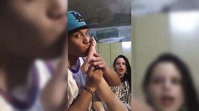 Horny webcam buddy cannot stop sucking sexy feet of his lusty GF