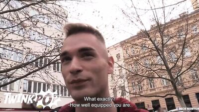 TWINKPOP - Skinny Guy Takes A Wild Ride On A Big Dick Which Makes Him Cum All Over The Place