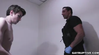 Border Patrol Officer Nick Capra Deep Cavity Search and Bareback Anal Fuck with Twink Jack Hunter