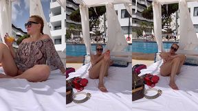 4, 5 heures a profiter de la piscine de l hotel avant de prendre notre avion ...