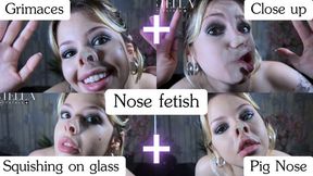 PIG NOISE GLASS Grimaces Against Glass Nose Fetish