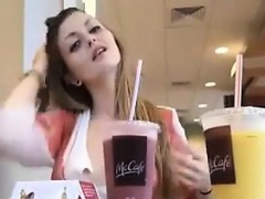 Teen Girl Being Naughty At McDonalds