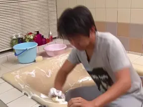 Adorable Japanese milf Misa Kudou gets banged in a bathroom