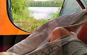 Swife katy, a forest nymph hungry for sex snuck into my tent in the morning and sat on my dick with