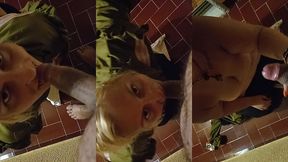 je suce sur un balcon pendant que le voisin mate un film de culexcitant et trop...