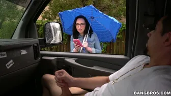 Scarlett takes a wild ride on the Bang Bus with a huge cock