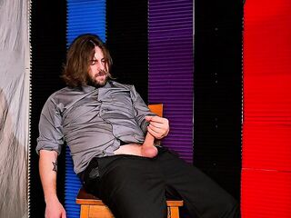 Solo Hunk Sensually Cums on Costume