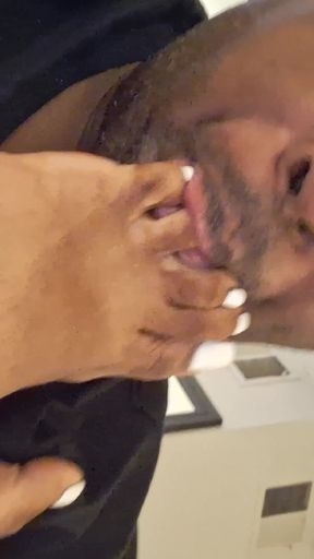 House Guest Gets Her Feet Munched N Sucked on