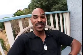 Nasty bitch takes on three big black cocks