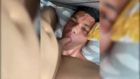 Silver haired tranny painalized and face fucks her bf