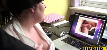 Busty UK Babe Gets Her Fat Ass Pounded and Spanked
