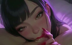 Please cum in my mouth - young asian blowjob pov - ai